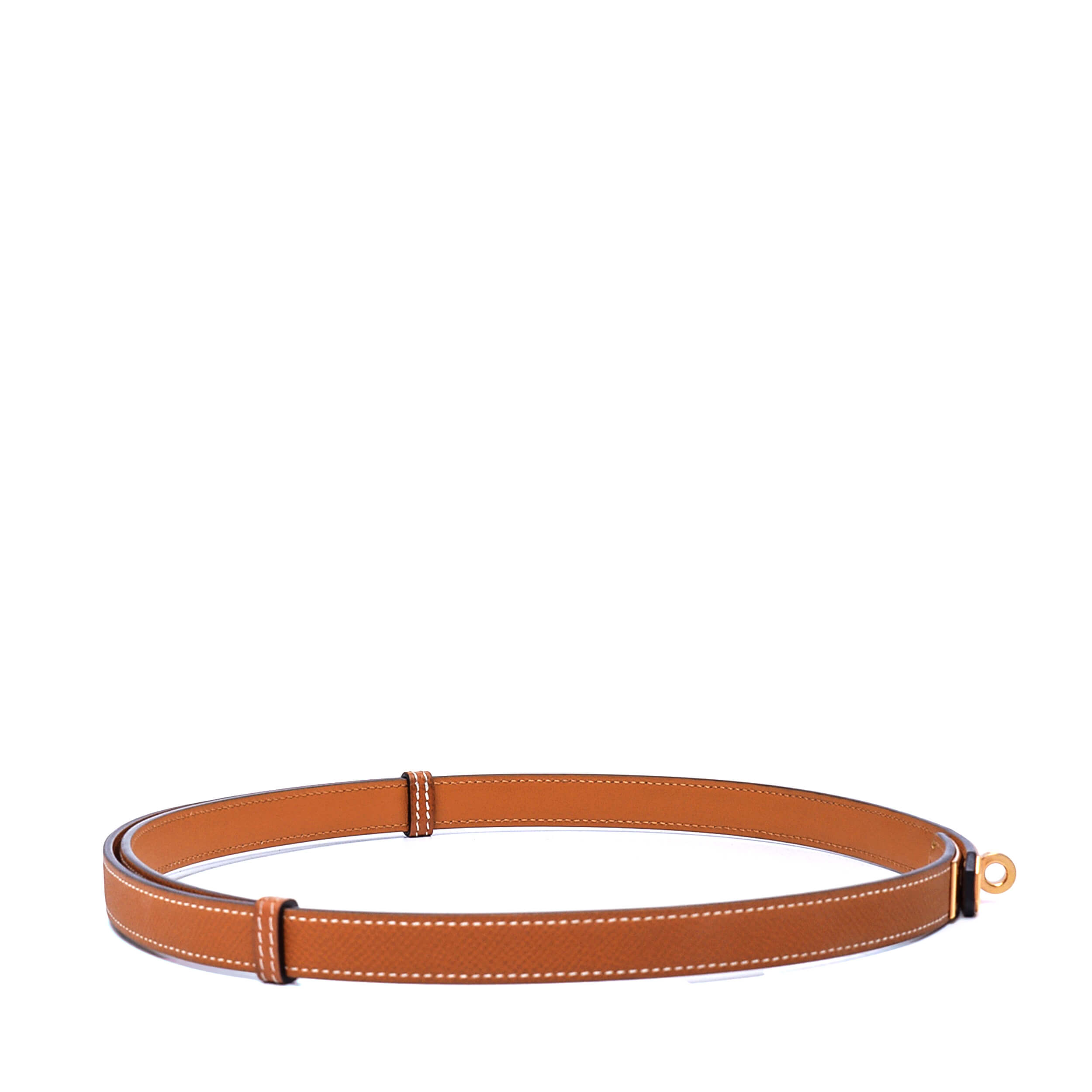 Hermes - Gold Epsom Leather GHW Kelly Belt 